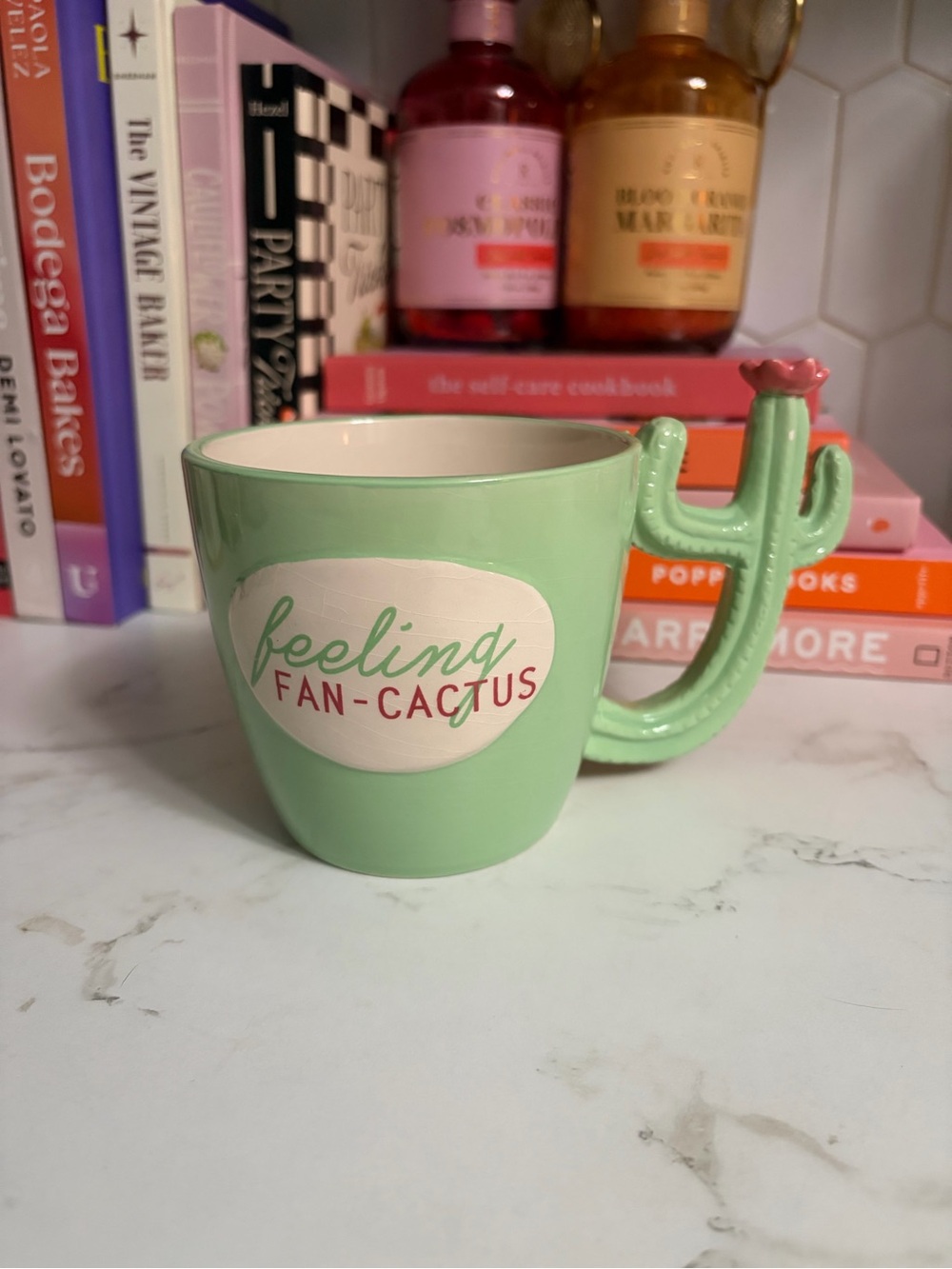 Hobby Lobby Mint Green Cactus Handle Mug